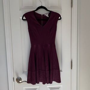 Maroon petite dress with gold zipper